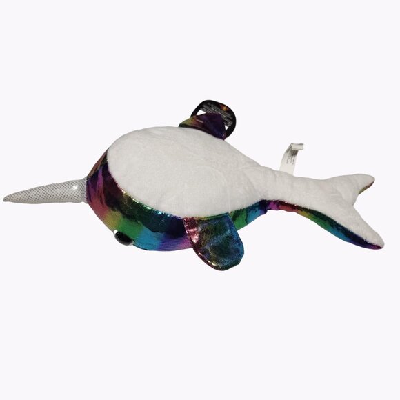 Toy Works Narwhal Plush Shiny Colorful Whale Stuffed Animal Blue Purple Pink - Picture 2 of 8